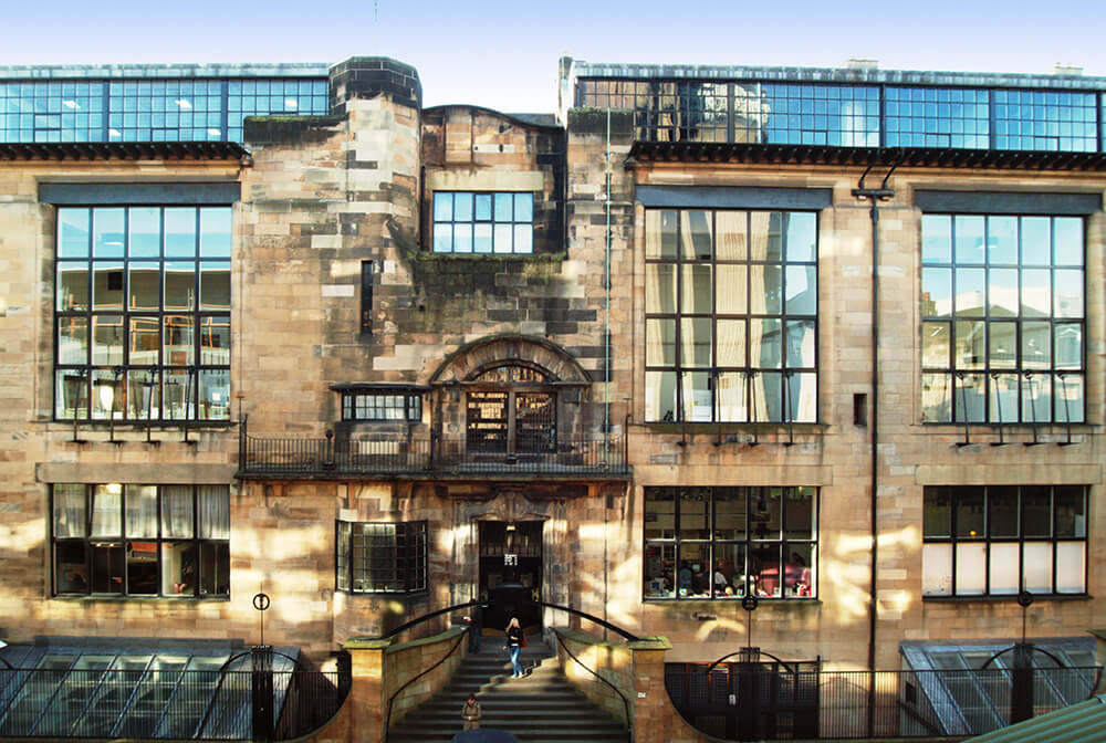 Mackintosh建筑的门面部分（格拉斯哥艺术学院/ Mcateer照片）。