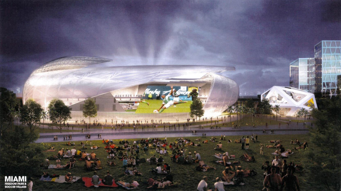 由Arquitectonica设计的迈阿密足球场效图