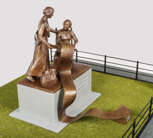 苏珊·安东尼和伊丽莎白·凯迪·斯坦顿的雕塑模型