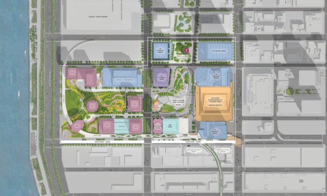哈德逊广场总体规划的完整平面图