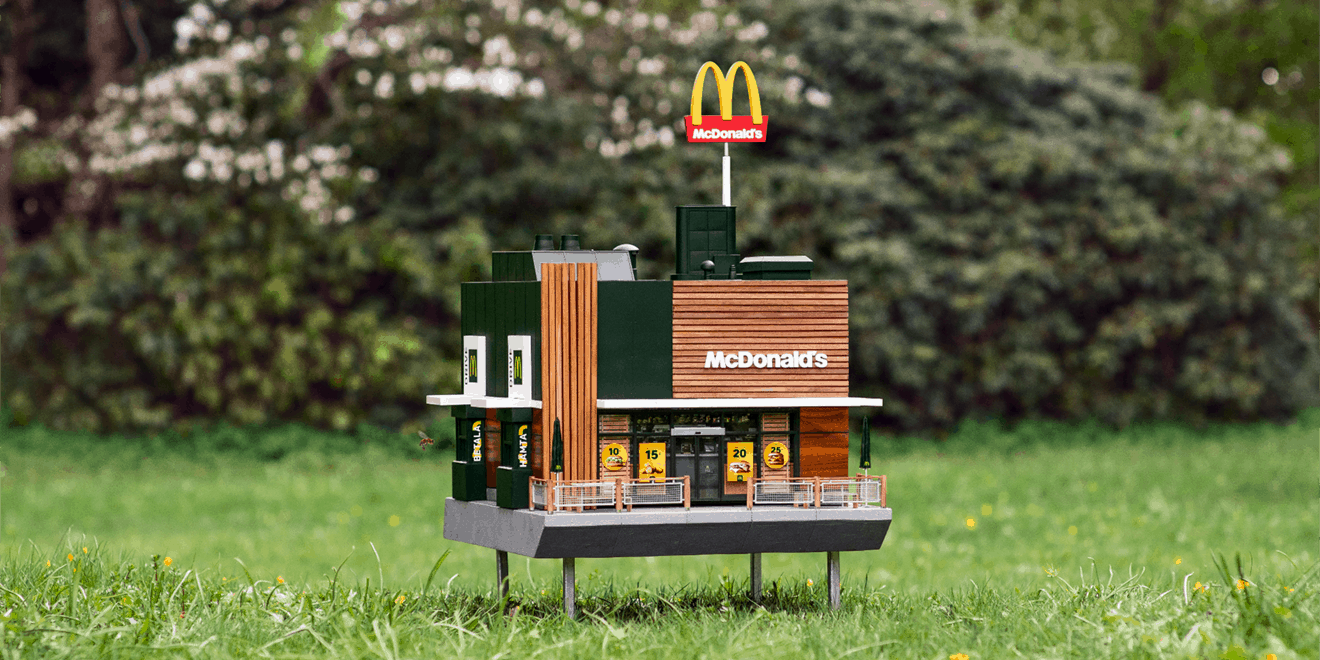 麦当劳的小模特坐在田野里