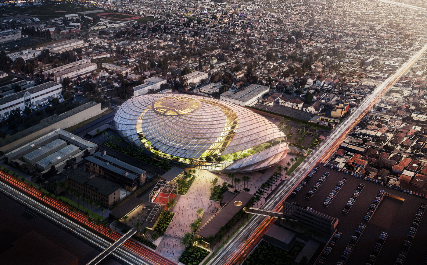 Renderings revealed for the Clippers' new net-shaped stadium - Archpaper.com