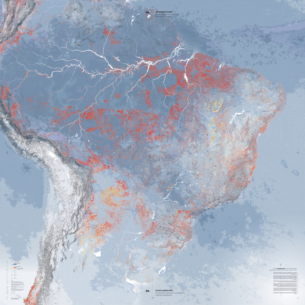 亚马逊森林砍伐的地图突出了区域环境影响