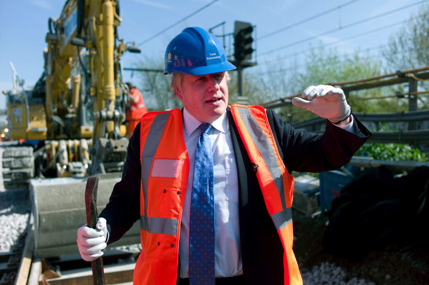 Boris Johnson的图象在建造场所的