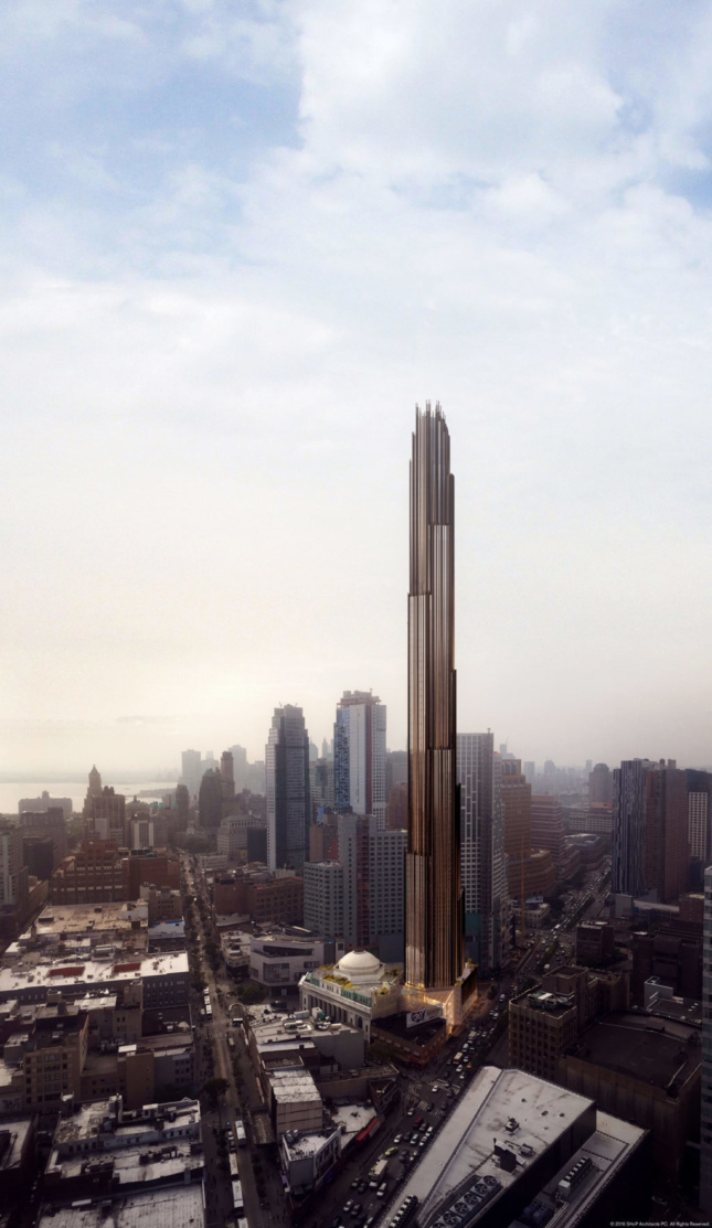 布鲁克林市中心的一座大型玻璃塔