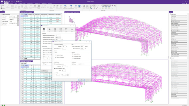 RISA-3D RISA Tech showing a purple scaffolding model