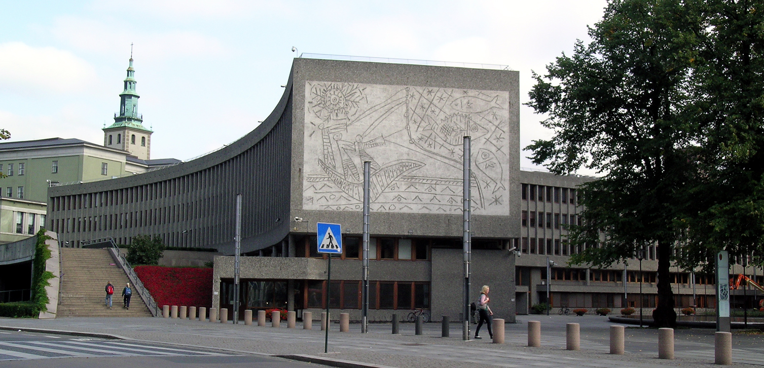 在挪威奥斯陆的Pablo Picasso公共壁画，在Y-Block Building上