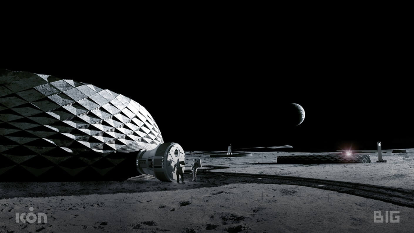 Space Architecture Una delle potenziali strutture per accogliere i futuri abitanti della Luna. Credits: BIG