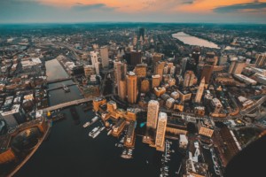 波士顿的一张空中照片