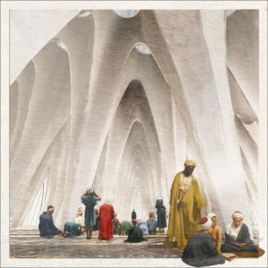 为迪拜建筑节绘制的洞穴式祈祷厅
