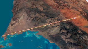 线，沙特阿拉伯山区的直线发展
