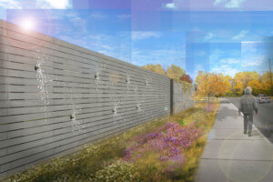 堕胎诊所的围栏渲染图，由lori brown设计