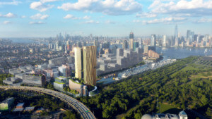 曼哈顿天际线对面规划建筑群鸟瞰图