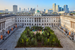 森林改变，安装了2021年伦敦设计双年展的城市树补丁