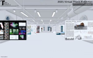 学生工作厅的虚拟渲染在泰恩的与年底展览展现