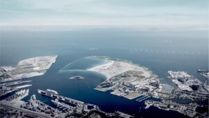 斯德哥尔摩空中照片与一个海岛的在它的海湾