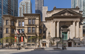 芝加哥历史悠久的礼堂两侧是一座镀金时代的大厦