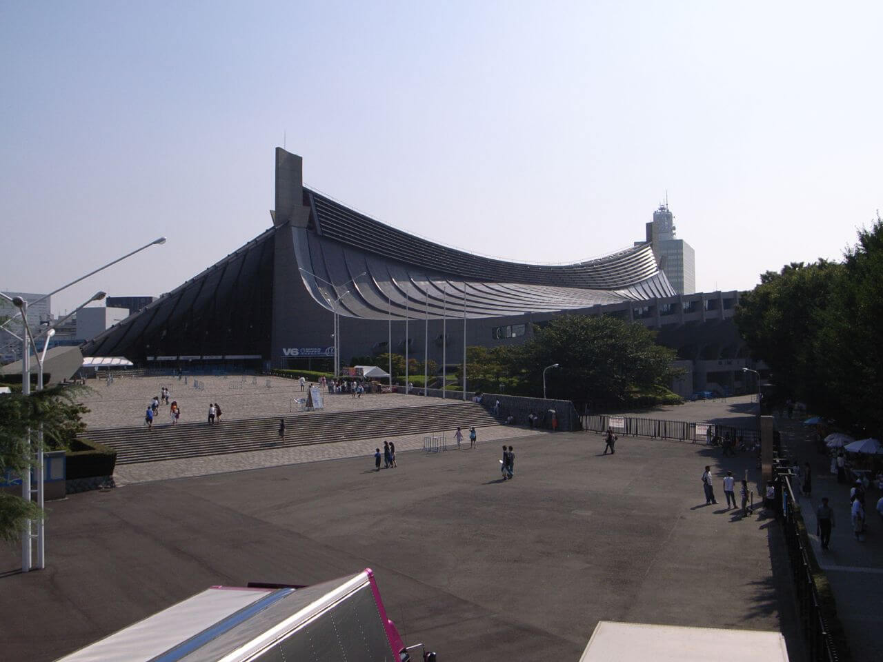 a long, large japanese sports venue
