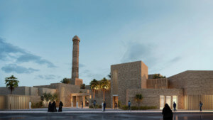 重新展示的al-nuri清真寺的渲染