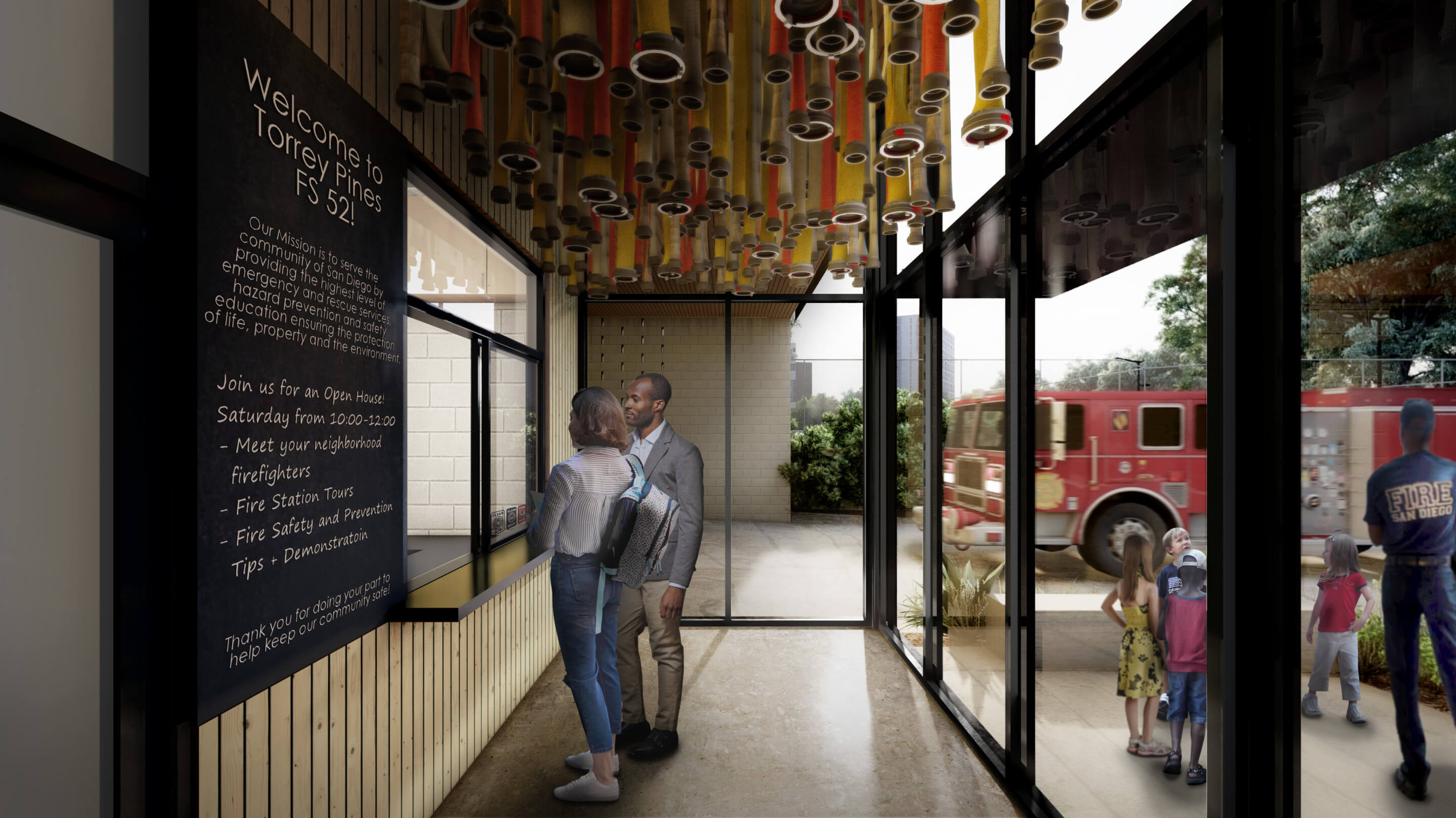 rendering of fire station interior