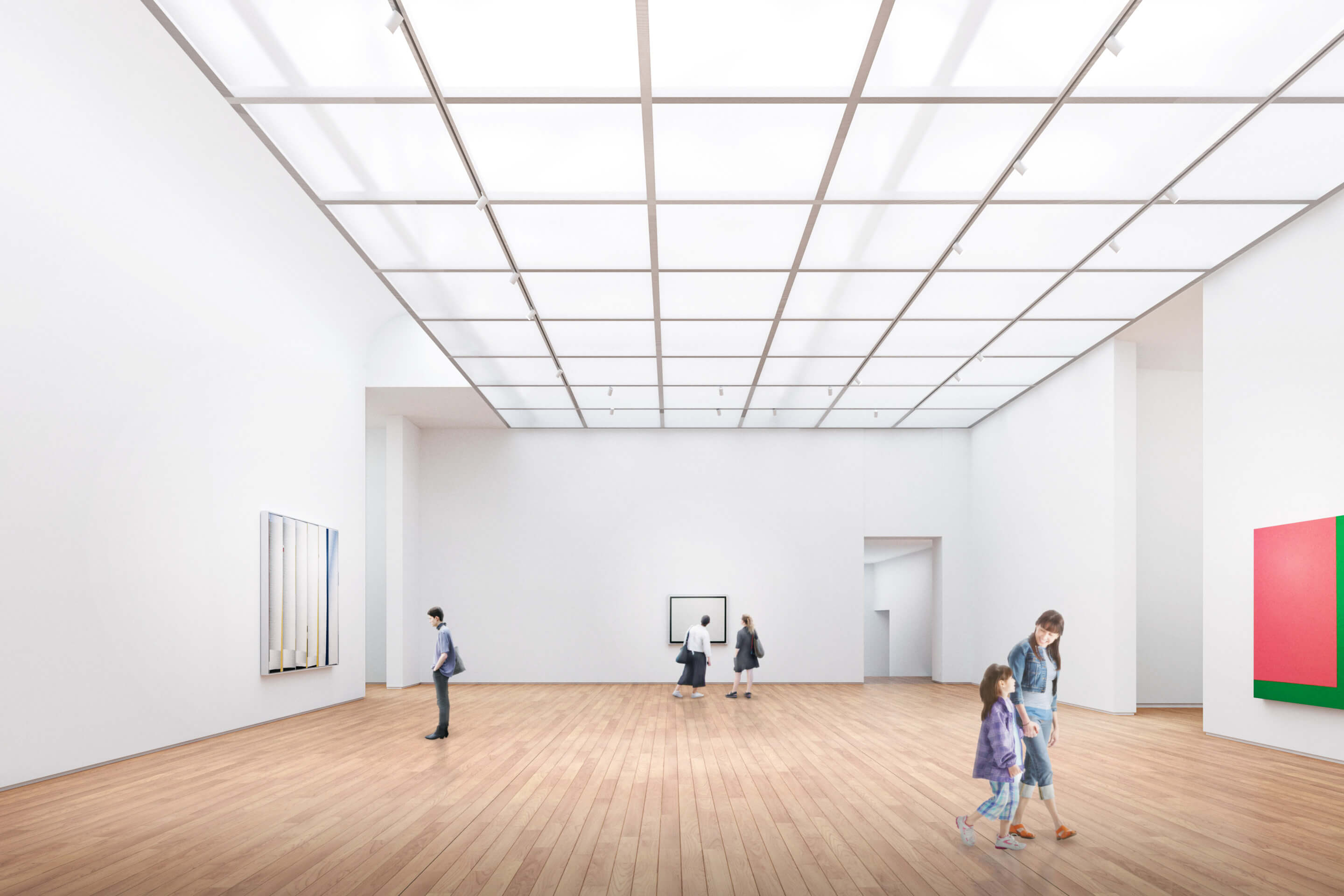 rendering of a museum gallery