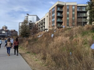 a pedestrian trail flanked by new development at the atlanta beltline