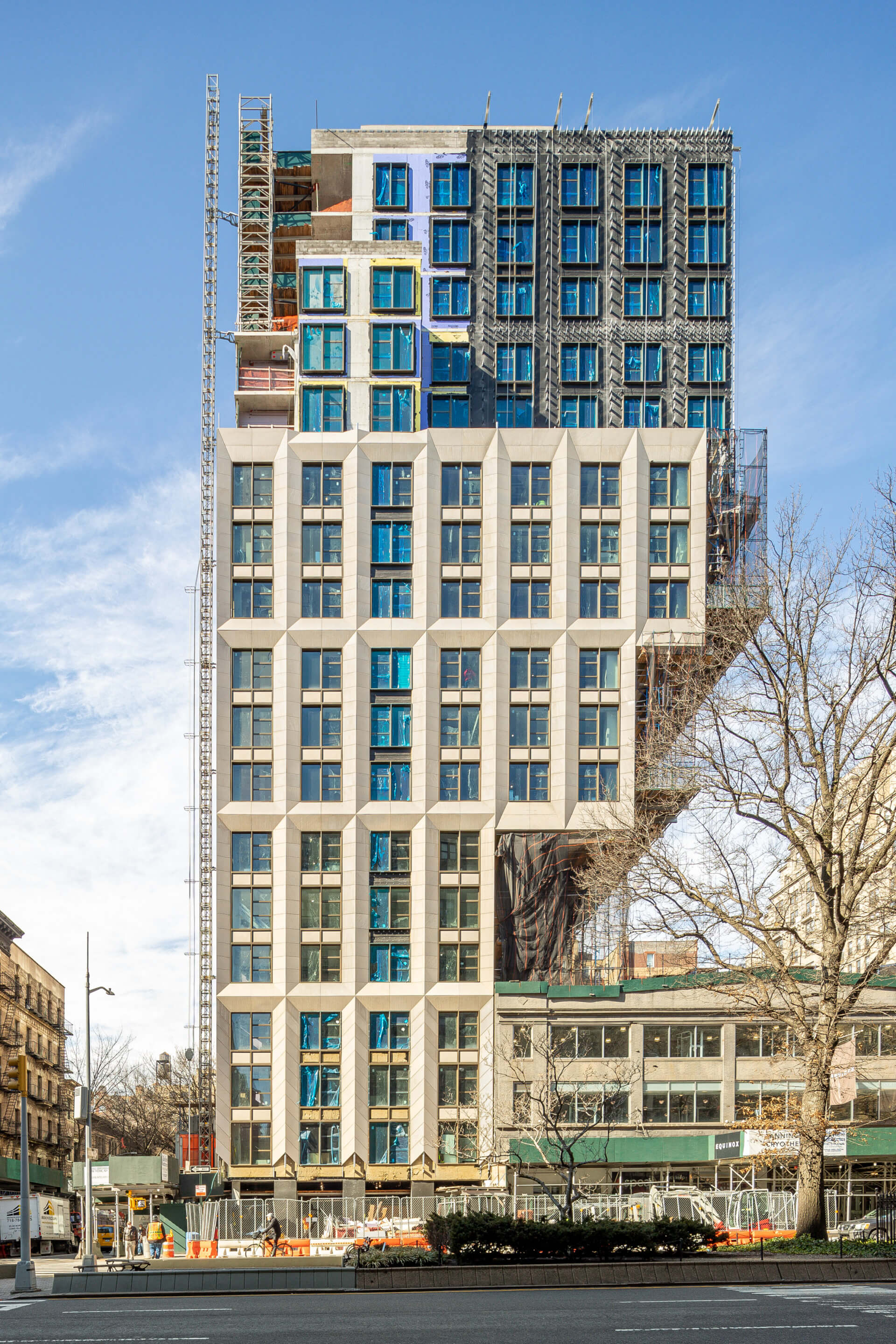 an inverted cantilevering tower