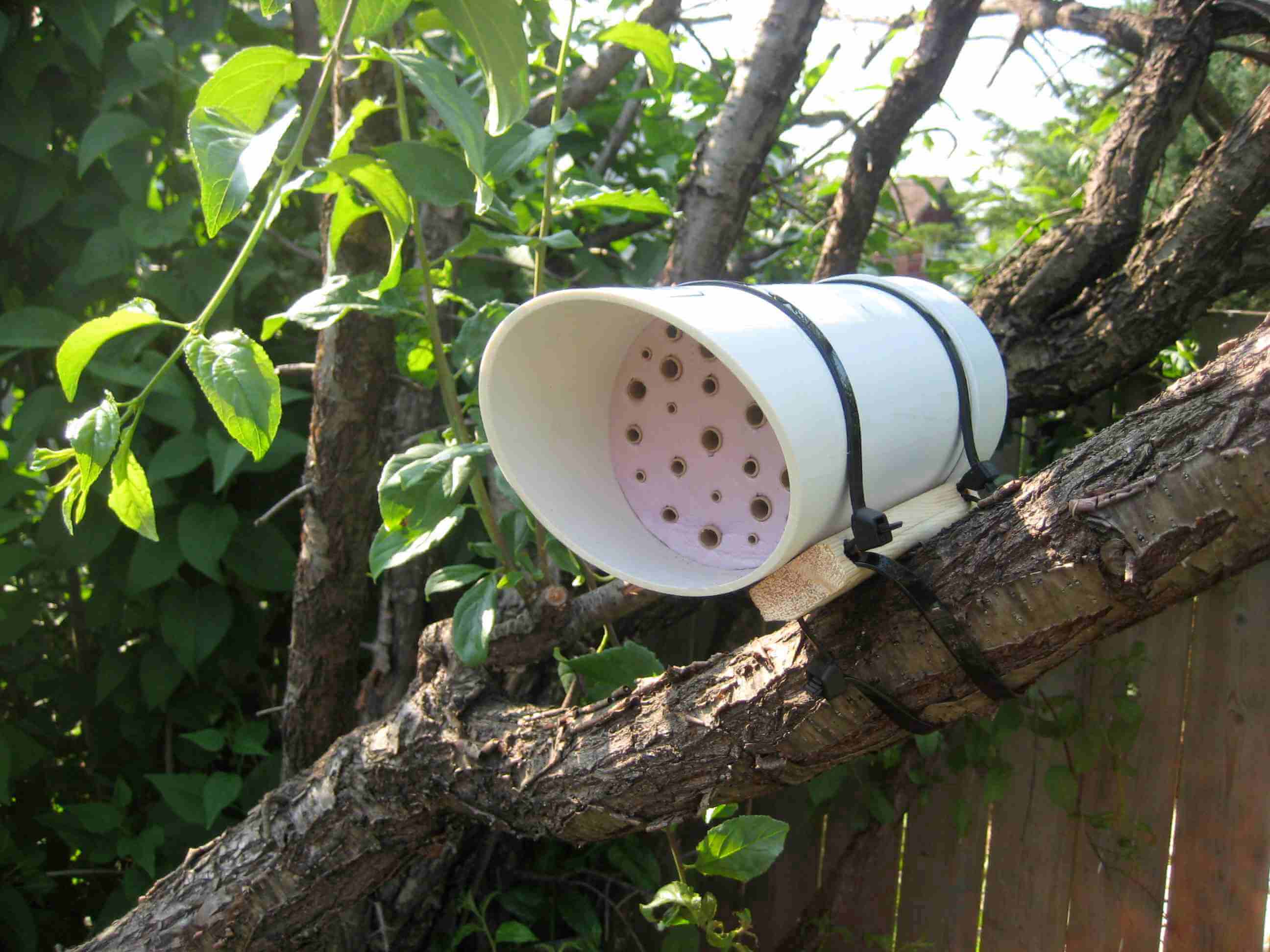 a white pvc tube full of holes at the end